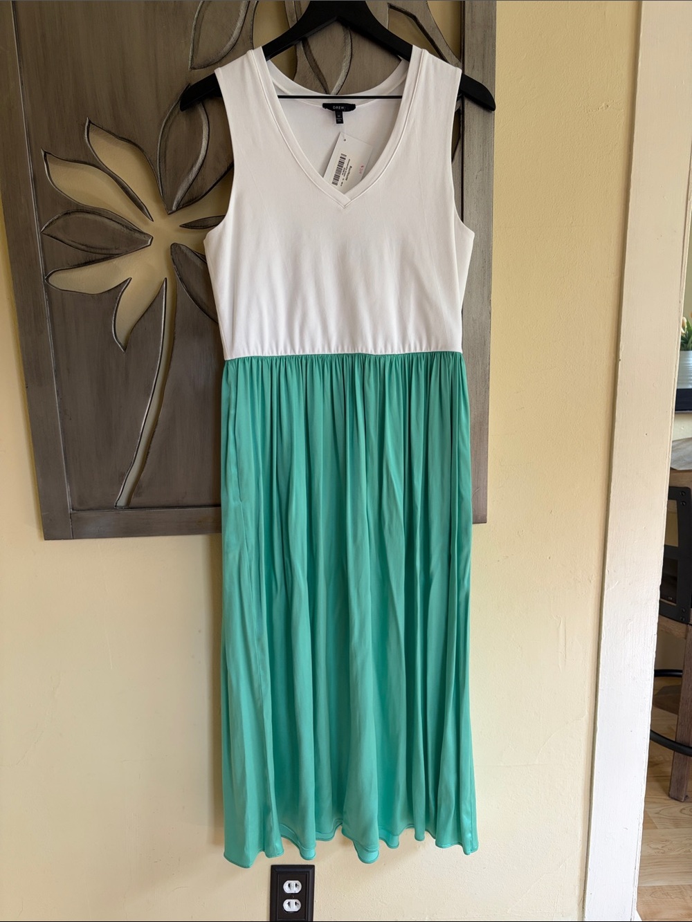 Drew Alessandra Dress Mint Green and White Pockets Medium NWT
